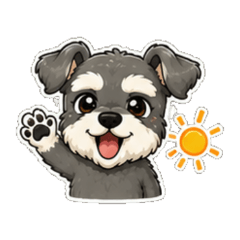 Topknot Schnauzer Emoji Stickers