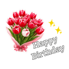 Flowers & White Cat Stickers