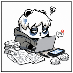 Depressed Panda College Stickers