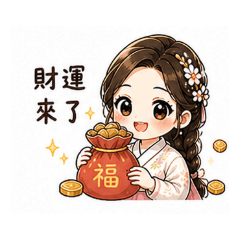 好運女孩｜可愛療癒貼圖