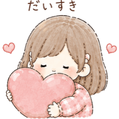 Relaxed Girl Sweet Stickers 1