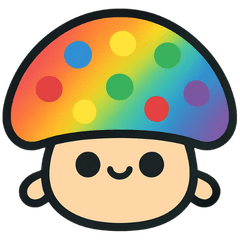Pretty pretty colorful mushroom sticker