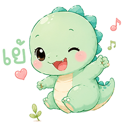 A cute dinosaur family