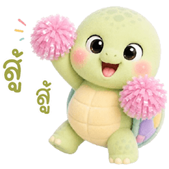 Pastel-colored little turtle