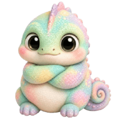 brightly colored lizard (No text)