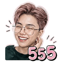 Pink-haired girl with glasses
