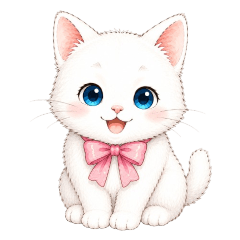 Cute White Cat | Everyday Stickers