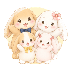 Rabbit Family Big Words Stickers