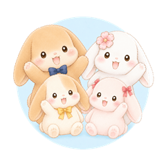 Rabbit Family Reactions Stickers