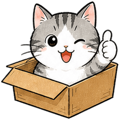 Cat stickers always jumping into boxes