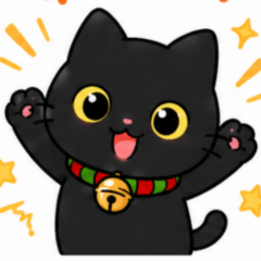Nacchan the Black Cat - Emotion Stickers