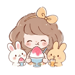 A girl with fluffy hair