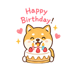 Cute Shiba Birthday & Daily Stickers2