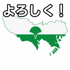 Tokyo map with symbol mark pattern