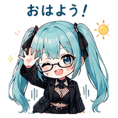 Twin-Tail Girl Daily Stickers