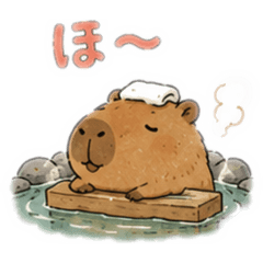 療癒溫泉水豚貼圖
