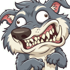 Yawning Naughty Big Bad Wolf