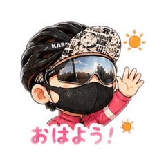 A boy on a bicycle