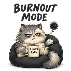 Burnout Fluffy Cat