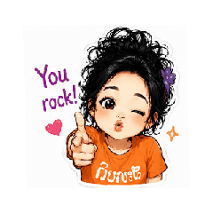 Sweet Orange Girl Stickers