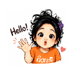 Curly Cute Girl Daily Stickers
