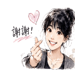 日系手繪女孩日常｜療癒系表情貼圖