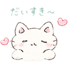 Fluffy hand-drawn cat stickers