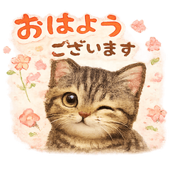 Fluffy cute Tabby Cat Daily Stickers