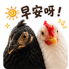 黑白雞日常 vol.1｜超有戲聊天貼圖
