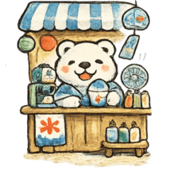 White bear cute summer