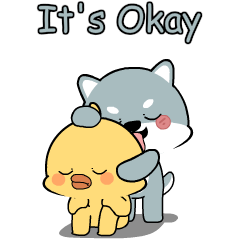 Cute Grey Dog : Pop-up stickers
