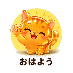 Crystal Jelly Orange Tabby Cat Boyfriend