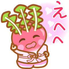 Radish character sticker