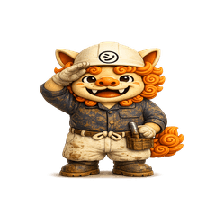 Doma Shisa Construction Worker Sticker