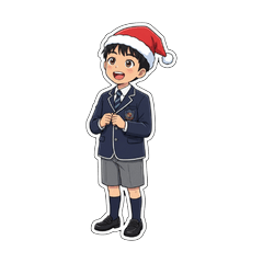 小學生男孩貼圖 冬季活動 節日 可愛