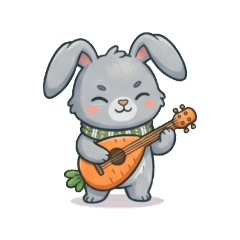 Cute little gray rabbit 16