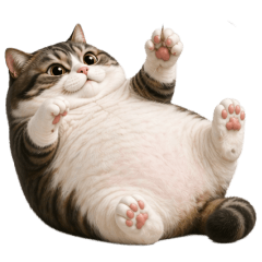 Chubby fat tabby cat! tuatung (No text)