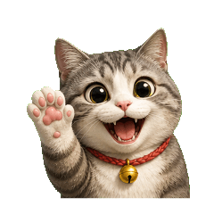 Cute Chubby Gray Cat Daily Stickers