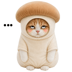 แมวน้อยในชุดเห็ดน่ารัก