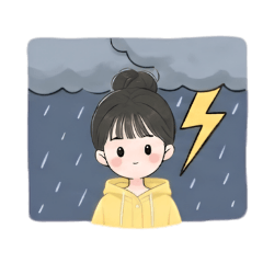 Arin on a rainy day.