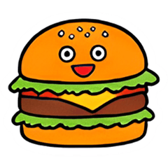 Cute Burger Stickers