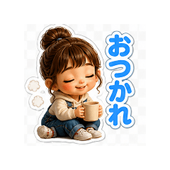 Cute and Fluffy Everyday Girl Stickers
