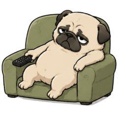 Lazy Weekend Pug Uncle Stickers