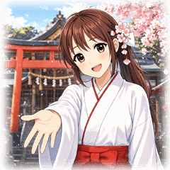 Gentle Shrine Maiden Sticker