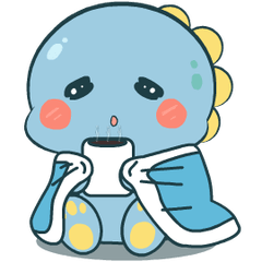 Chubby Blue Dino : Pop-up stickers