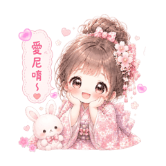 Cute Little Kimono Girl