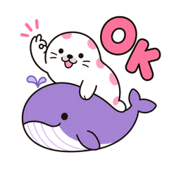 Cute Seal & Whale Express Your Feelings