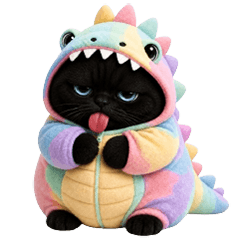 Meow dino, brightly colored (No Text)
