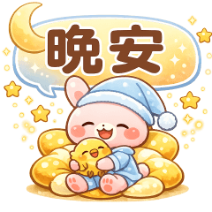 可愛淡粉兔日日實用問候