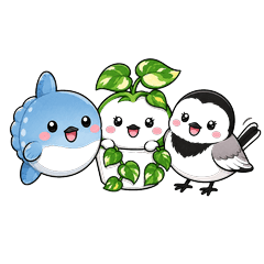 Manbou Pothos Wagtail Stickers